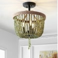 thumbnail image 2 of Safavieh Davin 3-Light Nautical Beaded Flush Mount, Green/Black, 2 of 5