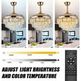 thumbnail image 6 of Datingday 42 Inch Crystal Ceiling Fans with Lights，Modern Crystal Ceiling Fan with Lights and Remote ,6 Speed 3 Color Dimmable Quiet Bladeless Fan,Reversible Mode,Unique Home Decor,Gold, 6 of 8