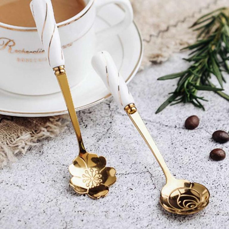 1pc Stainless Steel Flower Shaped Coffee/tea Stirring Spoon