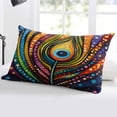 thumbnail image 5 of Peacock Feathers Eye Throw Pillow Cover 20 x 30 Inch Decorative Pillow Cover Abstract Colorful Oil Painting Lumbar Pillowcase Seasonal Rectangle Cushion Case for Couch Sofa Bed Living Room, 5 of 7