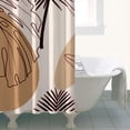 thumbnail image 5 of Small Stall Narrow Shower Curtain 36"W x 72"L – Tropical Bohemian Leaves, Mid-Century Abstract Boho Botanical Bathroom Decor, Vintage Floral Palm Leaf Pattern, Rustic Tribal Folk Style, 5 of 5