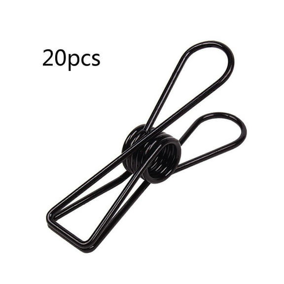 20 Pcs Stainless Steel Clothes Pins Heavy Duty Metal Towel Clips Clamps Windproof Steel Wire Clips Hanger Durable silver