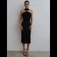 thumbnail image 5 of Vestidos Largos Formales Elegantes para Mujer, con Cuello Alto, Sin Mangas, Abertura en la Espalda, para Fiestas, Cócteles y Bodas Negro M, 5 of 10