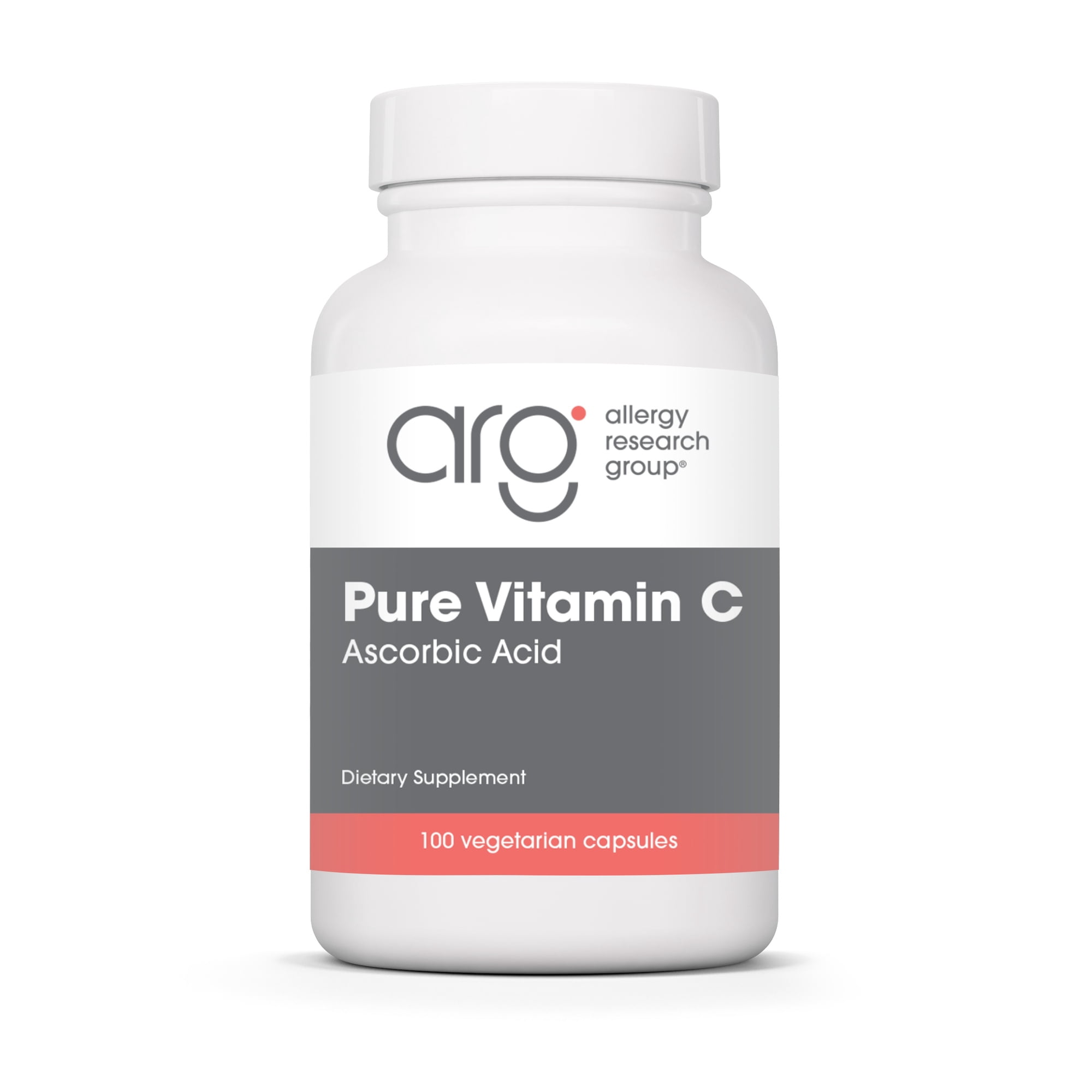 ARG Pure Vitamin C - 2 g Ascorbic Acid - Antioxidant & Immune System Support - Unbuffered Supplement - Hypoallergenic - 50 Servings - 100 Capsules