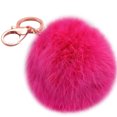 thumbnail image 2 of 8cm Colorful Artificial Fur Pom Poms Ball Keychain Car Key Chain Ring Pendant For Women Bag Charm, 2 of 3