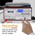 thumbnail image 5 of LoopTone Reproductor de discos de vinilo 9 en 1 Tocadiscos vintage Bluetooth de 3 velocidades Reproductor de casete de CD Radio AM/FM Grabadora USB Entrada auxiliar Salida de línea RCA (Plata), 5 of 5