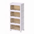 thumbnail image 2 of TOPCHANCES Folding Storage Bins, Collapsible Plastic Storage Box with Doors and Wheels (4-Tier, X-Large:54x33.50x116.5cm), 2 of 11