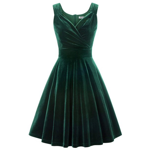 GRACE KARIN-vestidos de fiesta con lentejuelas y purpurina para mujer, vestido de terciopelo con cuello en V, línea A, vestido de noche de encaje, vestido de novia sin mangas, Invierno