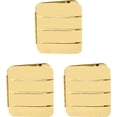 thumbnail image 2 of Stephanie Imports Set of 3 Vertical Bar Pattern Double Sided Magnifying Compact Mirrors (Gold), 2 of 3
