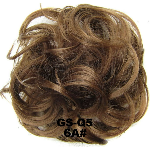 Real 100 Human Hair Extension Wrap Messy Hair Bun Curly Heat Ponytail Hairpiece