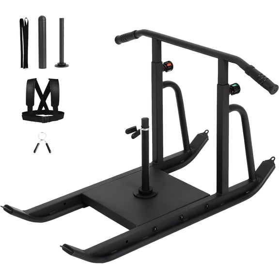 Accreate Weight Sleds, Heavy-Duty Workout Fitness Sled for Training, Push Pull Sled with Adjustable Height Handle, Running Speed, Football, Strength, Fits 1" & 2" Weight Plates
