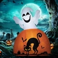 thumbnail image 2 of 5FT Halloween Inflatables Outdoor Decorations Ghost with Pumpkin, Outdoor Blow Up Yard Decor with LED Lights for Garden, Lawn, Party, Holiday, 2 of 9