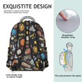 thumbnail image 5 of Football and Basketball Black Pattern Backpack for School, Cute School Bag with Adjustable Shoulder Straps and Padded Back, 15.3"x11"x7.1", 5 of 5