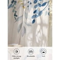 thumbnail image 6 of Sheer Curtains 45 Inch Length, Blue Eucalyptus Semi Sheer Curtains Light Filtering Window Treatment, Farmhouse Weeping Leaves Linen Privacy Voile Drapes for Living Room Bedroom 52x45 Inch, 6 of 7