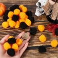 thumbnail image 3 of 1 caja de 100 bolas de pompones de 30 mm de hilo grande, cordón metálico, suaves y esponjosos, surtidos en naranja y negro, a granel., 3 of 5