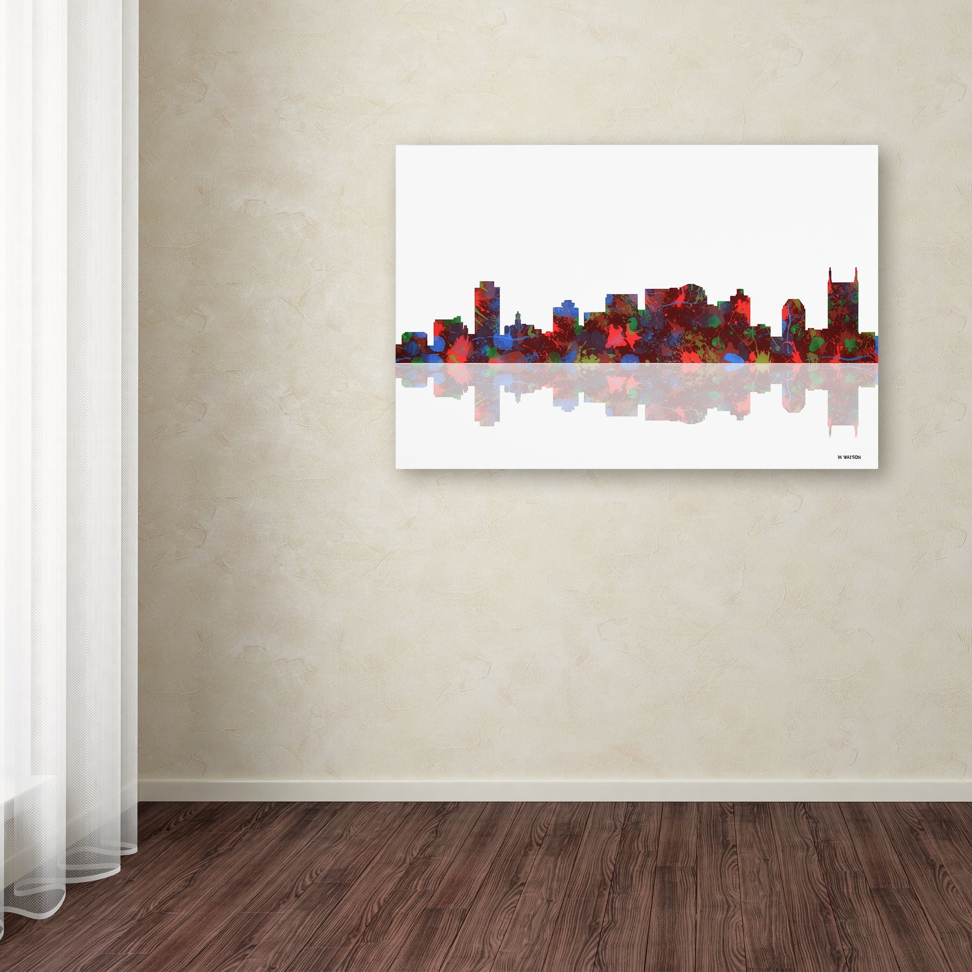 Trademark Fine Art "Nashville Tennessee Skyline" Canvas Art by Marlene Watson
