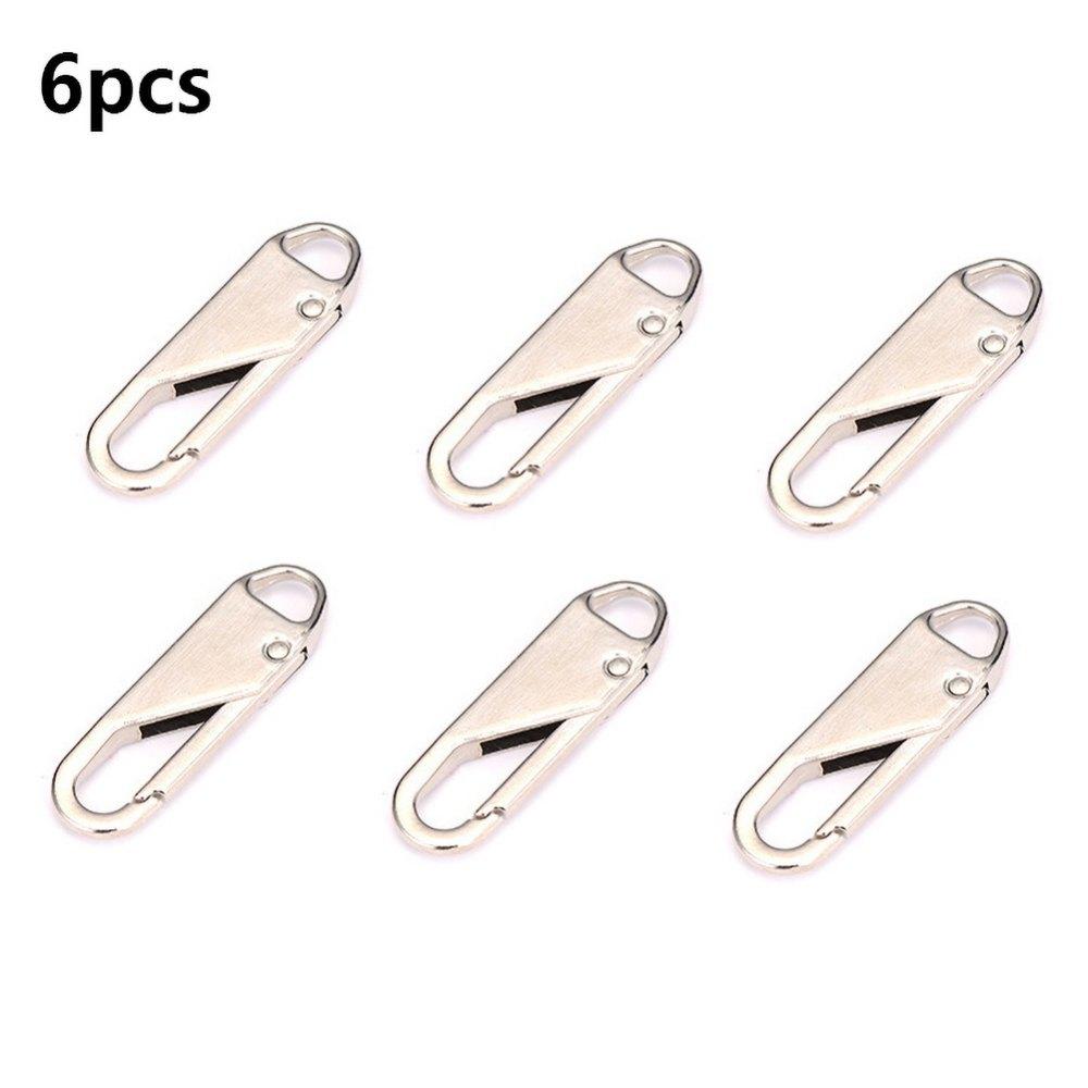 6 Pieces Zipper Pull Replacement Zipper Repair Kit Zipper Slider Pull