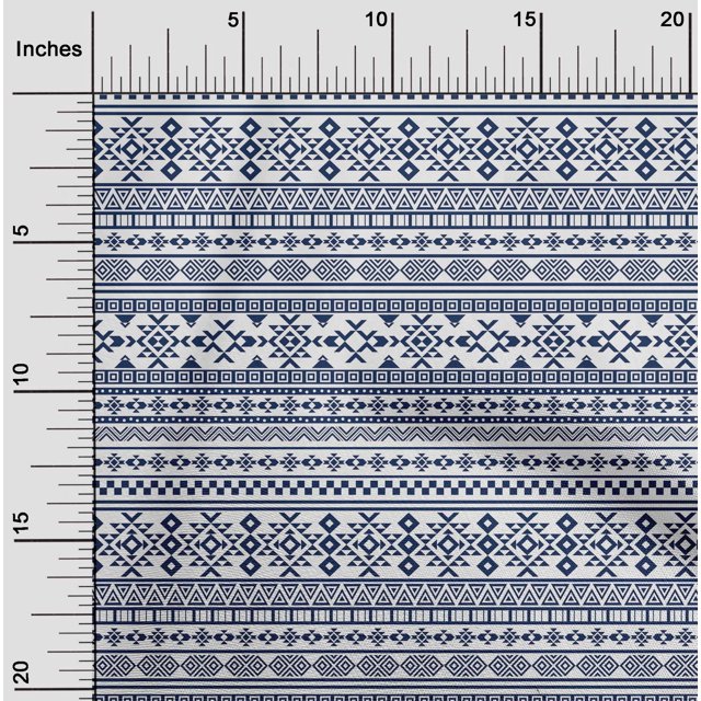 oneOone Polyester Lycra Navy Blue Fabric Geometric Tribal Sewing Craft Projects Fabric Prints By Yard 56 Inch Wide