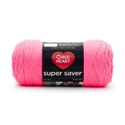 Red Heart Super Saver 4 Medium Acrylic Yarn, Pretty N' Pink 7oz/198g, 364 Yards