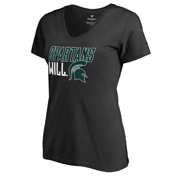 Women's Black Michigan State Spartans Hometown Collection Spartans Will V-Neck T-Shirt
