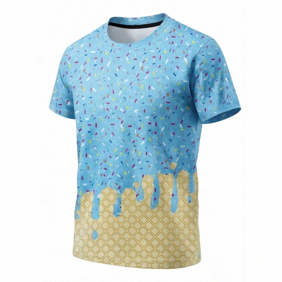 CONROSES Toddler Boys Short Sleeve T Shirts Ice Cream Graphic Summer T-Shirts Tee Tops, Sizes 3-4 Years