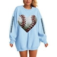 thumbnail image 6 of felwors Baseball Sweatshirt for Womens 2025 Long Sleeve Comfy Baseball Shirts Softball Crewneck Graphic Pullover Top Sky Blue, XXL, 6 of 7