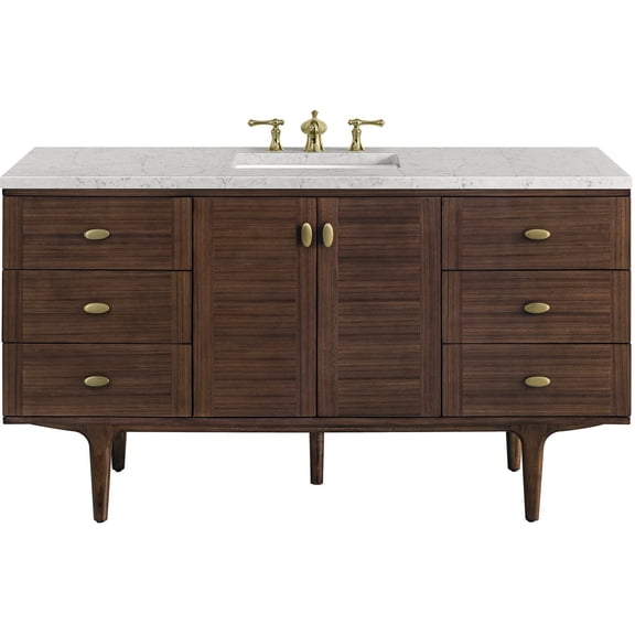 James Martin Vanities 670-V60S-WLT-FEJP Amberly 60" Wall Mounted Or Free Standing Single