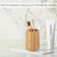 thumbnail image 2 of Bamboo Tumbler Cup & Toothbrush Holder - Durable, Eco-Conscious Bathroom Organizer for Toothbrushes & Toothpaste - Natural Design for Modern & Classic Home Decor, 2 of 7