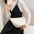 thumbnail image 4 of DQrwqpou Bolsos Cruzados Pana para Mujer Bolso Masa Color Sólido Bolso Bandolera (blanco), 4 of 9