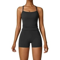 RMGVDSD Women's Yoga Sets 2 Piece Workout Outfit Back Tank Top With Shorts Summer Sports Fitness Activewear Women Shorts Sets Beachwear