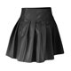 thumbnail image 4 of Falda plisada de cuero para mujer: color liso, poliéster elástico, diseño en línea A, para trabajo informal y ropa de fiesta, 4 of 5