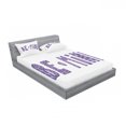 thumbnail image 3 of Saying Bedding Set with Sheet & Covers, Heart and Cloud Built-in Bold Typographic Lettering Be Mine Message, Printed Bedroom Decor 2 Shams, 4 Sizes, Lilac and Dark Purple, by Ambesonne, 3 of 3