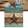 thumbnail image 2 of Western Star Country Texas Table Runner 70 Inches Long,Kitchen Dining Tablerunners Farm Vintage Wood Board Linen Table Runners Dresser Scarves for Home Dinner Wedding Holiday Party Decor, 2 of 9