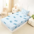 thumbnail image 4 of Erosebridal Princess Blue Bow Twin Sheet Sets, Watercolor Cartoon Bedding, 3pcs, 4 of 5