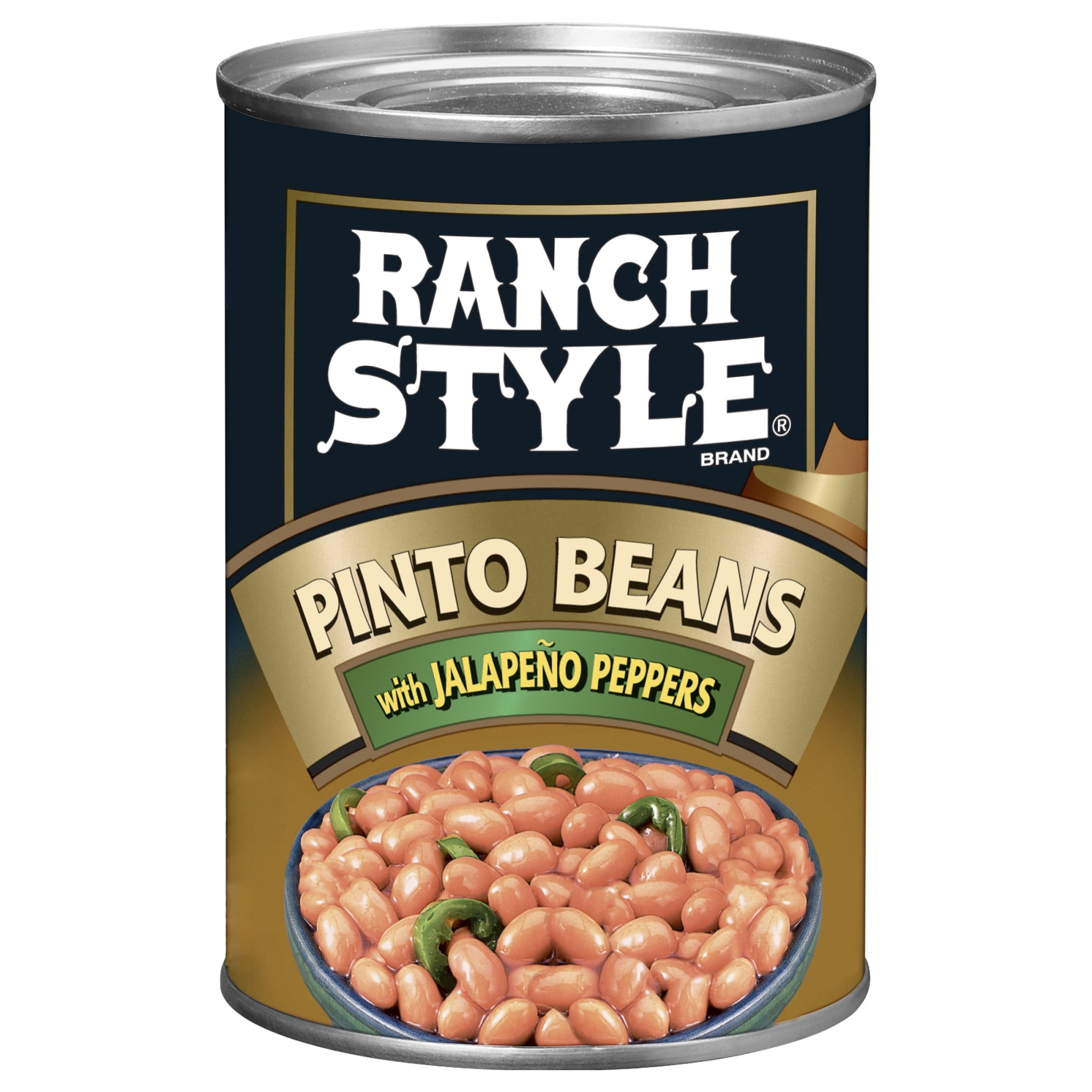 (12 pack) Ranch Style Pinto Beans With Jalapeno Peppers, Canned Beans, 15 oz.
