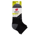 thumbnail image 2 of Hanes Absolute Active Men’s Cushioned Ankle Socks Pack, 3-Pack, Moisture Wicking Black 6-12, 2 of 3