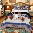 thumbnail image 3 of meiyoeat Boho Cowhide Full Size Comforter Sets For Boys,Tribal Pattern Bedding Comforter Set,Black Reversible,3-Piece,1 Comforter and 2 Pillowcases, 3 of 7