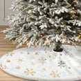 thumbnail image 4 of "Snowlflake Christmas Tree Skirt, Large Snowy White Fur Tree Skirt with Snowy Pattern for Christmas Decorations (Gold,Silver,Multicolor)", 4 of 7