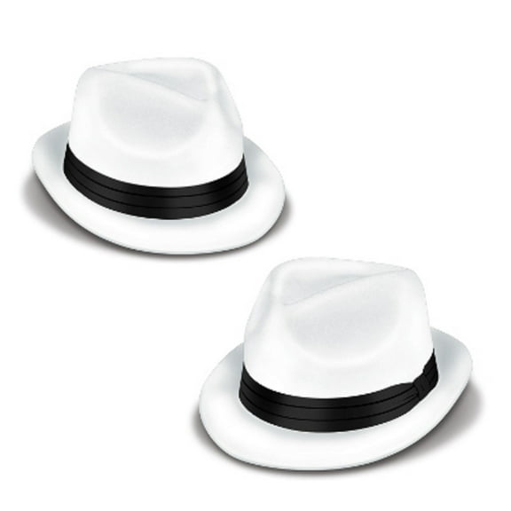 Beistle Club Pack of 25 White and Black Velour Chairman Costume Hat - Adult One Size