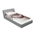 thumbnail image 2 of Ambesonne Vintage Fitted Sheet & Pillow Sham Set, Antique Column Roman, Twin, Burgundy and White, 2 of 2