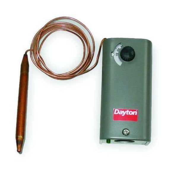 1PACK Dayton 2NNR5 Line Volt Mechanical Tstat, Close on Rise, 30 Degrees to 90 Degrees F