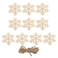 thumbnail image 1 of 10 piezas de recortes de madera sin terminar, rodajas de madera navideñas, pieza de madera en blanco sin pintar Copo de nieve, 1 of 9