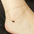 thumbnail image 3 of opvise Women's Love Heart Shape Ankle Bracelet Double Layers Chain Sexy Foot Anklet, 3 of 7