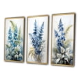 thumbnail image 3 of Designart "Sapphire Illuminated Ferns III" Floral & Botanical Framed Wall Art Set Of 3 - Blue Ferns Frame Gallery Wall Set For Home Decor, 3 of 7