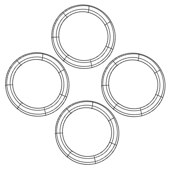 HOMEMAXS 4Pcs Round Iron Wreath for DIY Garland Frame Home Decor 30x30cm