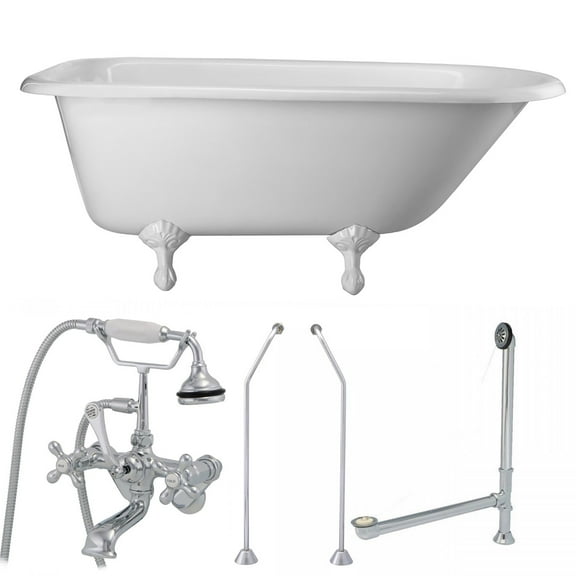 Heritage 60 Inch Cast Iron Classic Clawfoot Tub and Faucet Package