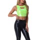 thumbnail image 1 of INSPIRAR CHIC Camisetas sin mangas para mujeres, tops cortos metálicos brillantes, L, verde brillante, 1 of 6