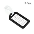 thumbnail image 3 of Uxcell 8.7x5cm Baggage Suitcase Labels Luggage Tag Holders, Black 2 Pack, 3 of 6