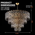 thumbnail image 2 of 32'' Luxury Crystal Chandelier for Dining Room, Modern Ceiling Light with K9 Crystals for Living Room Bedroom, 21-Light Fixture(E12, 4W), 3000K, Gold Finish, 2 of 8