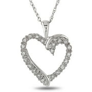 10kt White Gold 1/10ct TDW Diamond Heart Pendant
